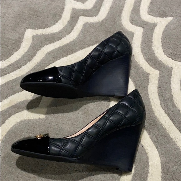 Tory Burch Shoes - Size 5 Tory Burch black leather Claremont wedges